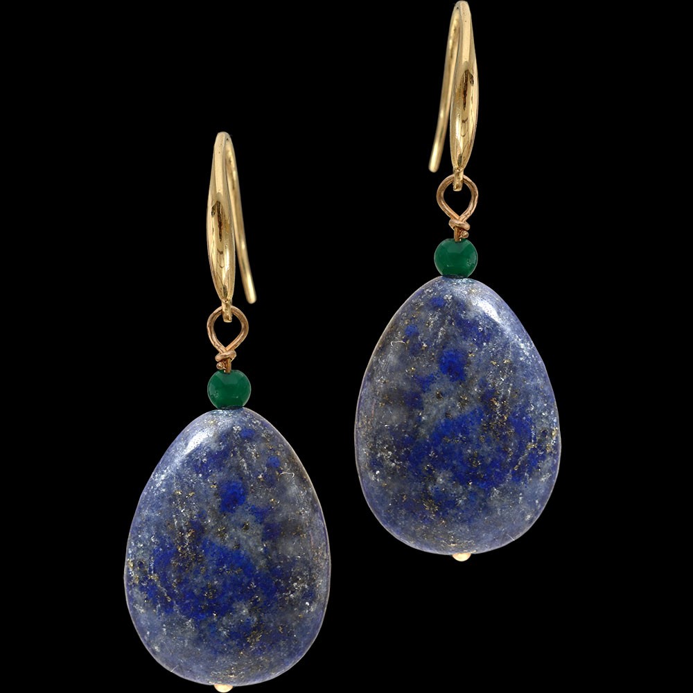 Antique Jewellery » 9ct Lapis Earrings